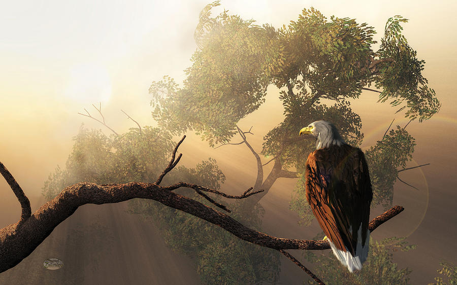Eagle Dawn Digital Art by Daniel Eskridge