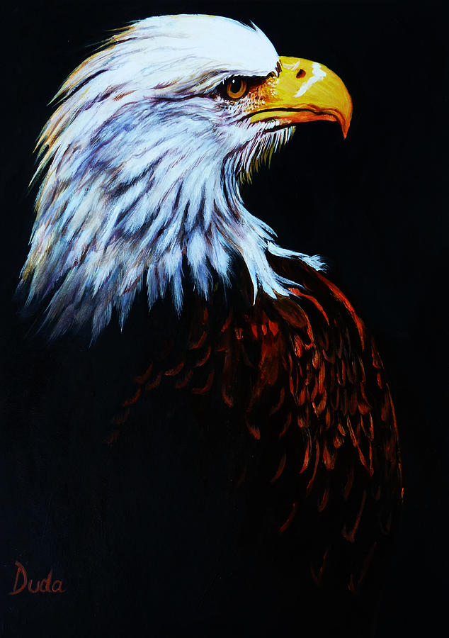 Eagle Eye to the Left Painting by Susan Duda
