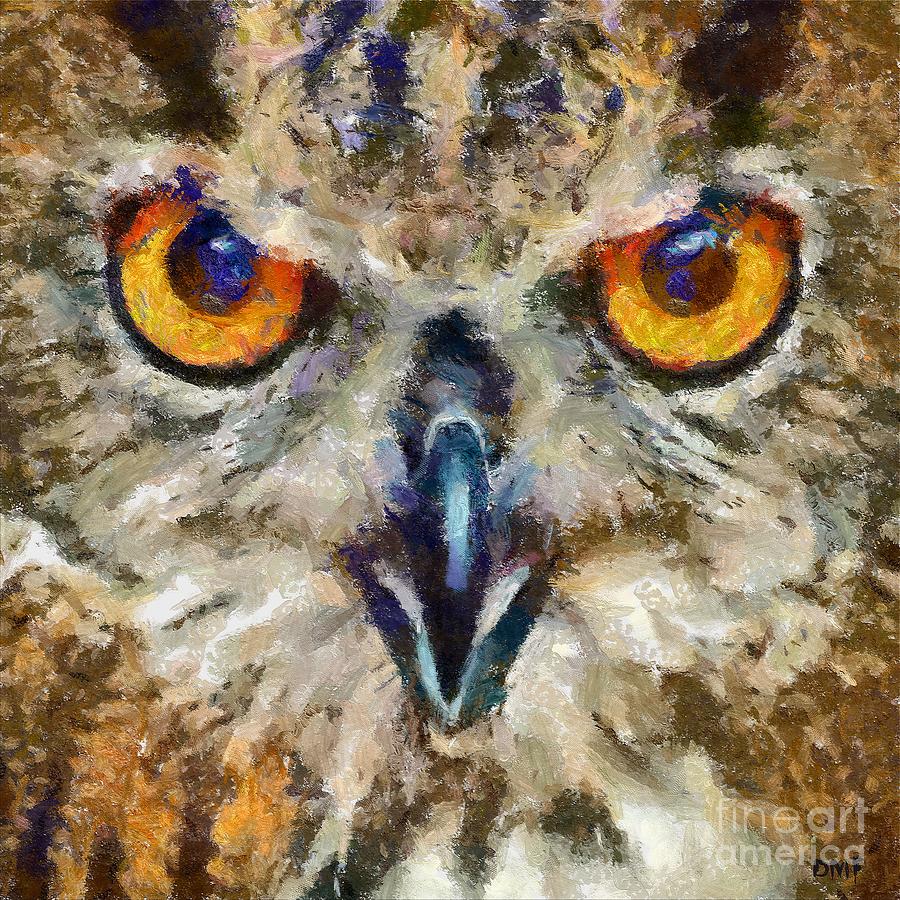 Eagle Owl Painting by Dragica  Micki Fortuna