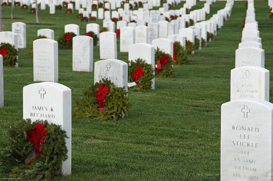 Eagle Point National Cemetery at Christmas Photograph by Mick Anderson
