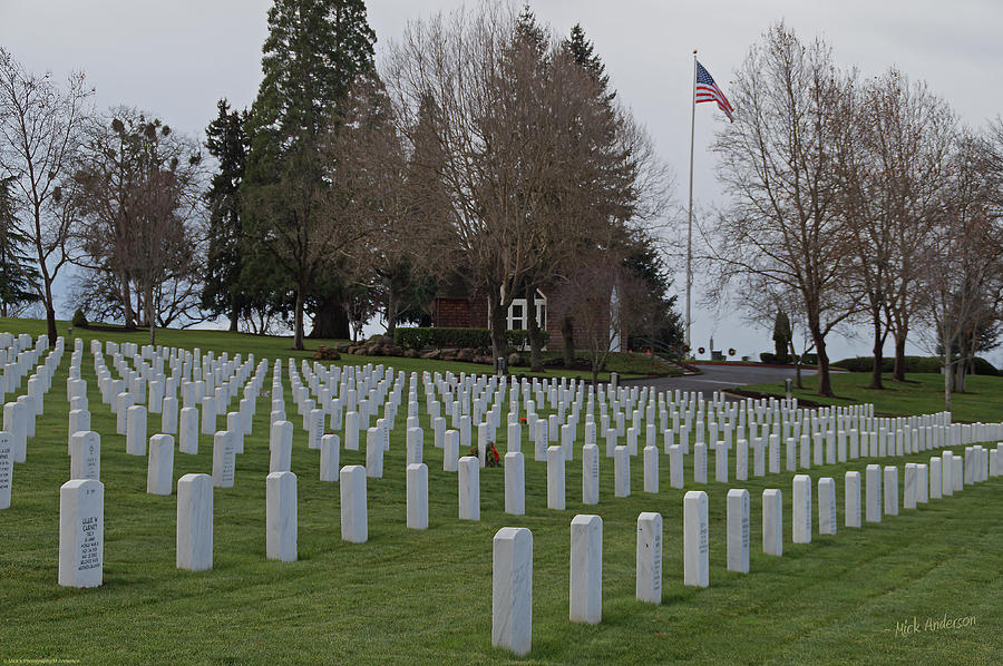 Eagle Point National Cemetery in Winter 2 Photograph by Mick Anderson