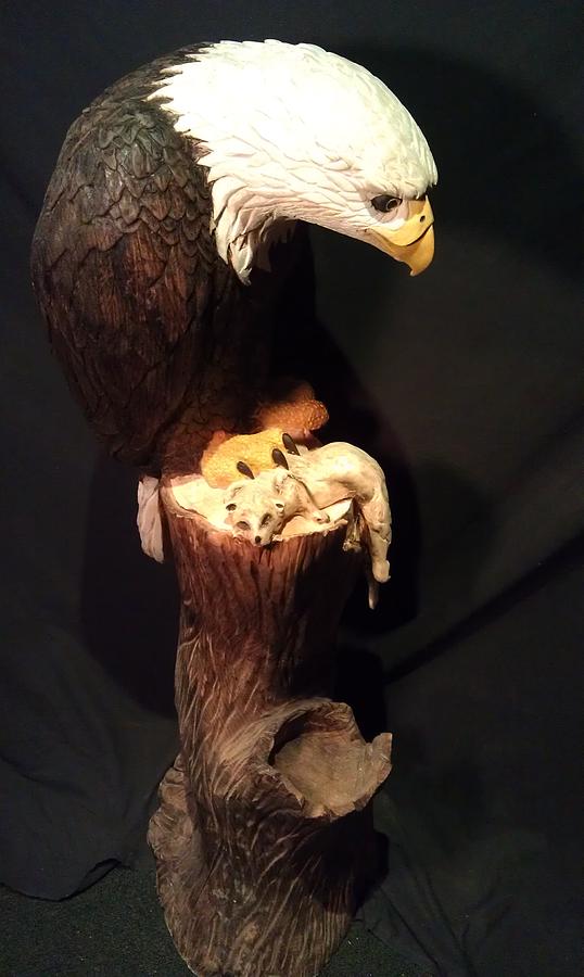 Eagle Sculpture - Eagle Prey by Jon Vincent Antonuk