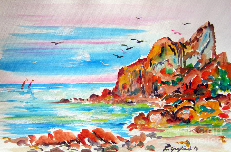 Eagle Rock Down South Wester Australia Painting by Roberto Gagliardi