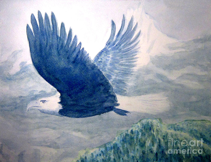 Eagle Painting - Eagle-Soaring High by Giovanna Borgo-Carrillo