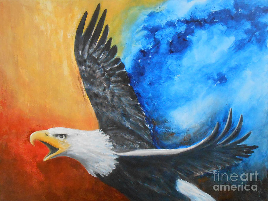 Eagle Painting - Eagle Spirit - Arise and Assert by Jane See