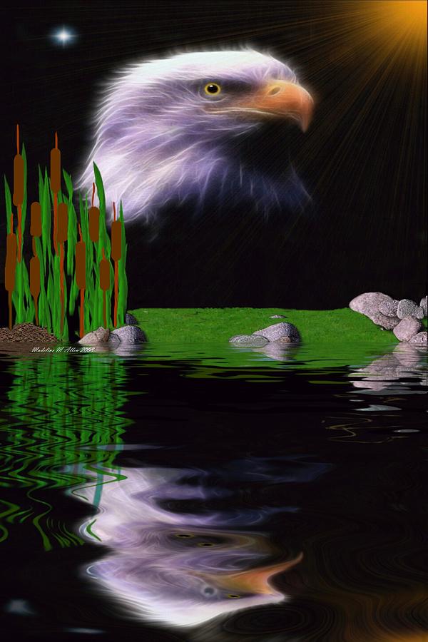 Eagle Spirit Reflections Digital Art by Madeline  Allen - SmudgeArt