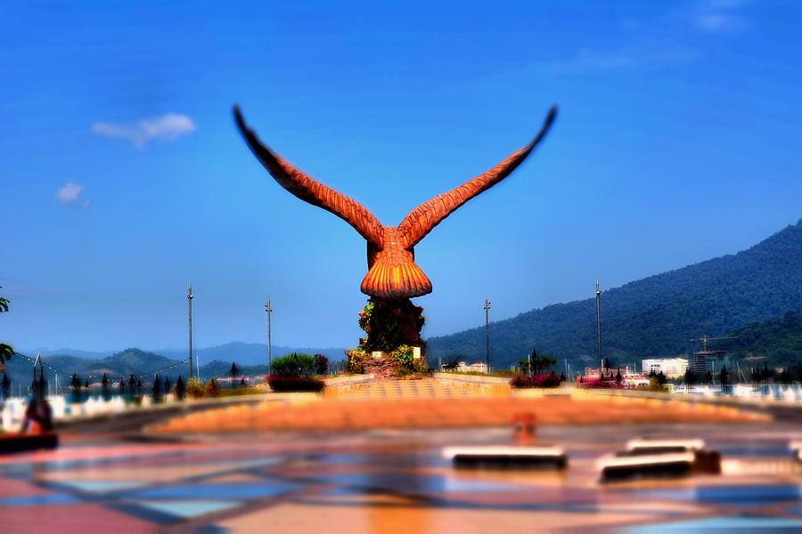 Eagle Photograph - Eagle statue at Langkawi. by Siti  Syuhada
