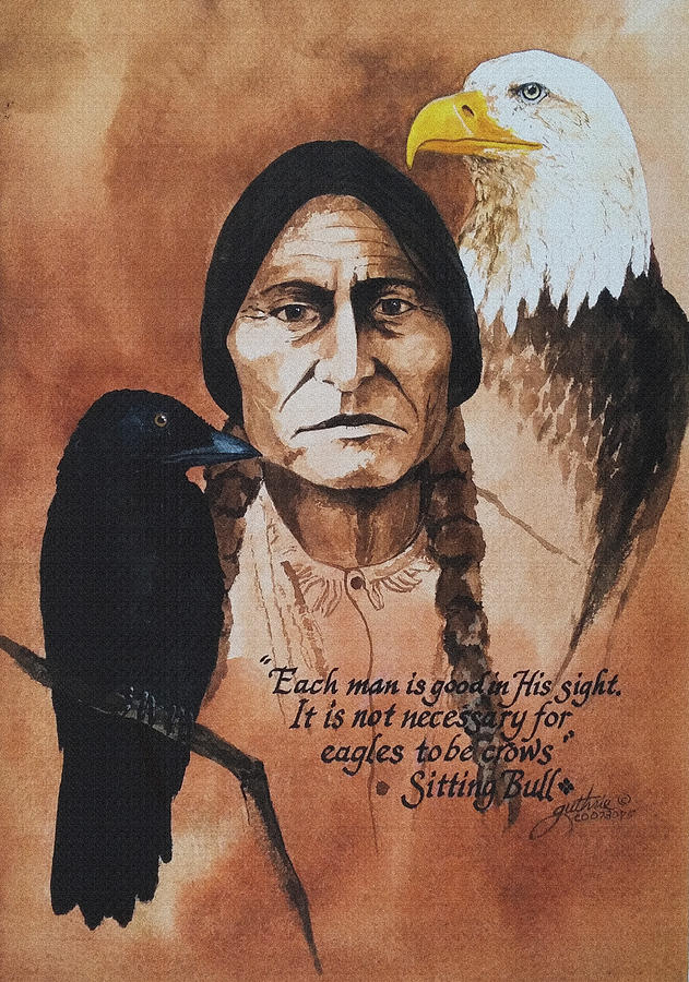 Eagle Painting - Eagles and Crows by John Guthrie