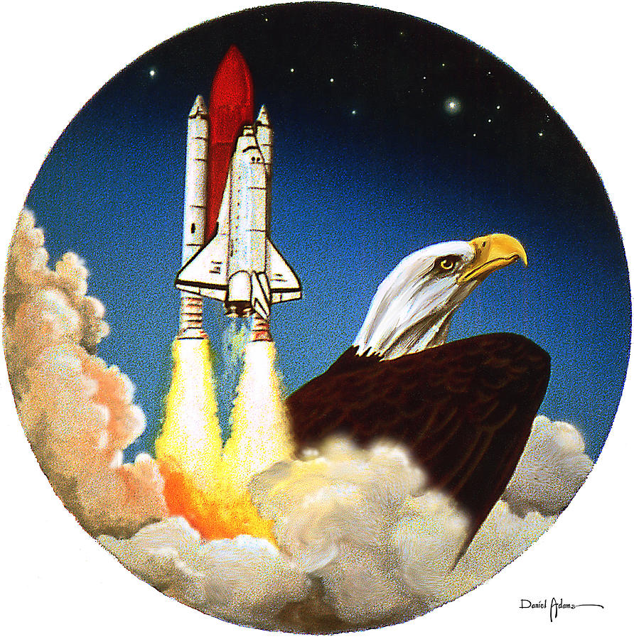  Space Eagles Flight Painting by Daniel Adams