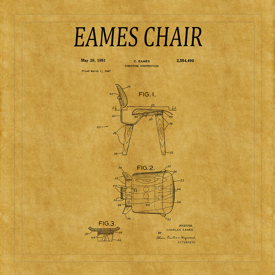 Eames Chair Patent 1 Photograph by Andrew Fare