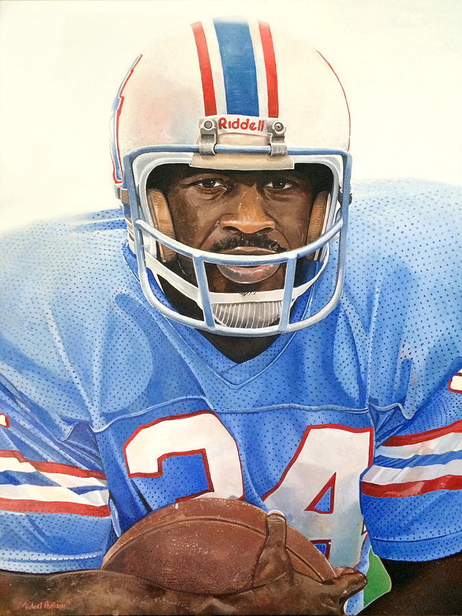 Earl Campbell Houston Oilers Abstract Art 34 Tapestry