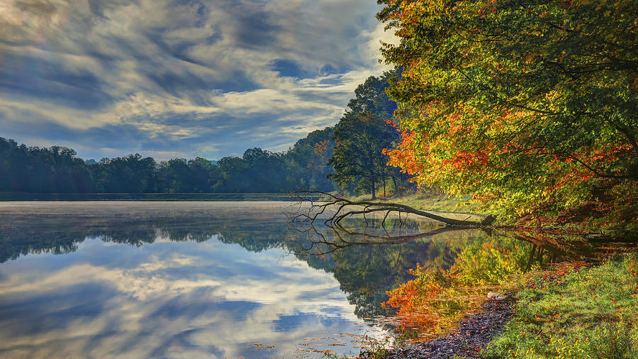 Early Autumn at Caldwell Lake Photograph by Jaki Miller