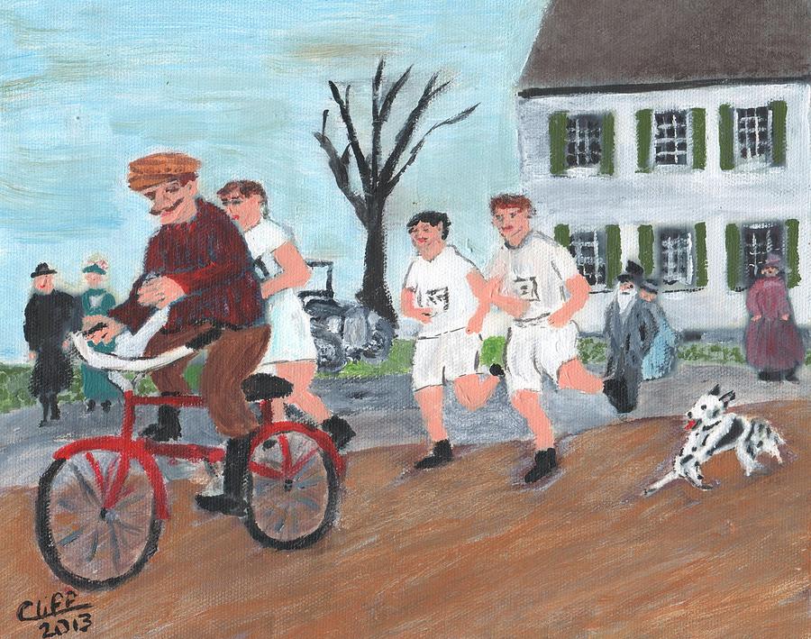 Early Boston Marathon Painting by Cliff Wilson