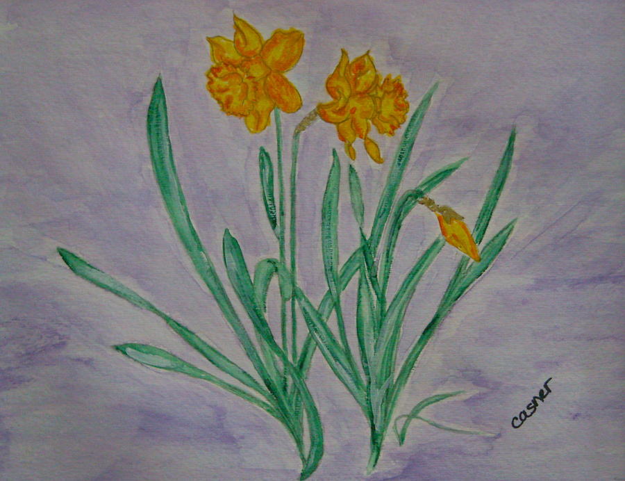 Early Daffodils Painting by Colleen Casner