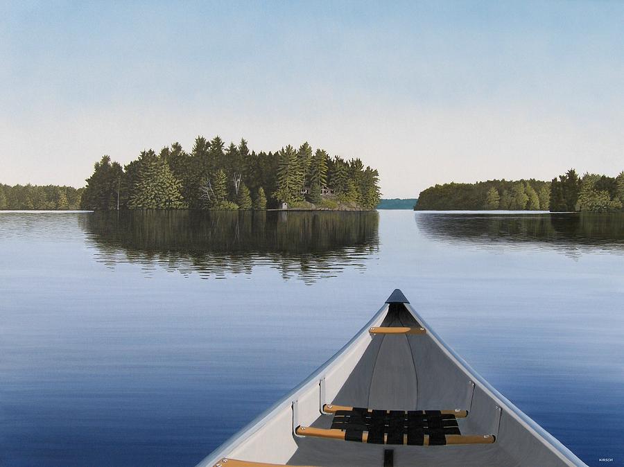 Tree Painting - Early Evening Paddle by Kenneth M Kirsch Tree Painting - Early Evening Paddle by Kenneth M Kirsch