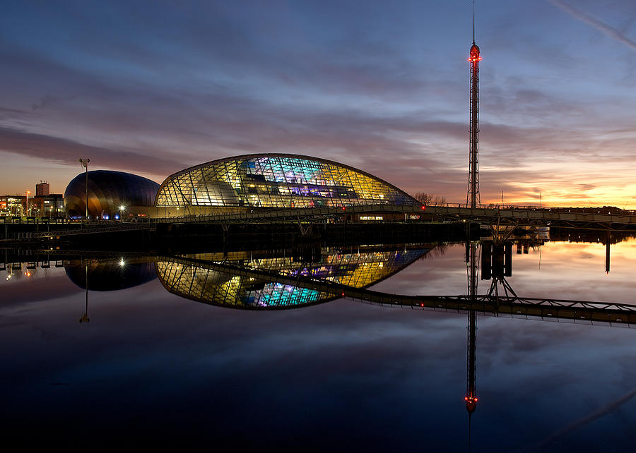 Early Evening reflections of the science Centre Photograph by Stephen Taylor