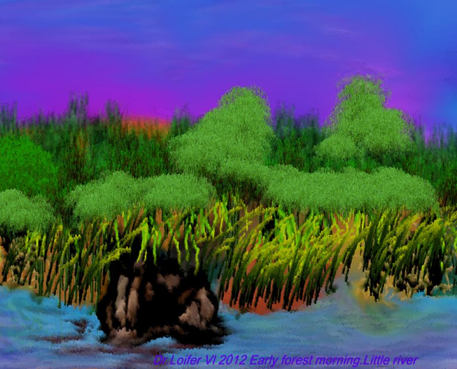 Early forest morning. Little river Digital Art by Dr Loifer Vladimir