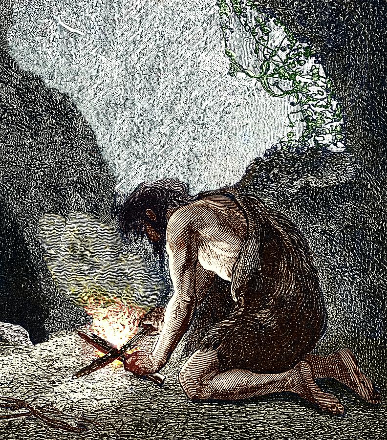Early Human Making Fire Photograph by Sheila Terry