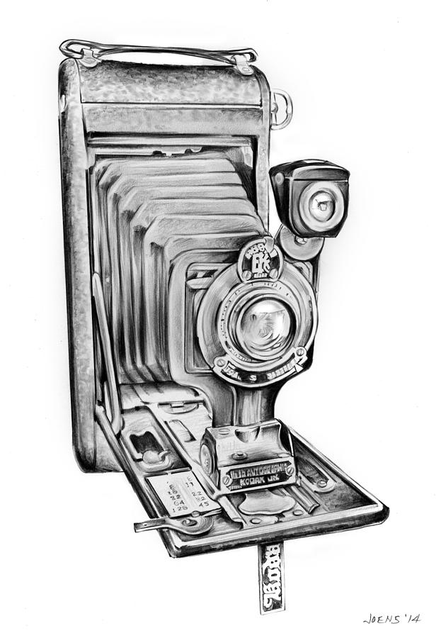 Early Kodak Camera Drawing by Greg Joens