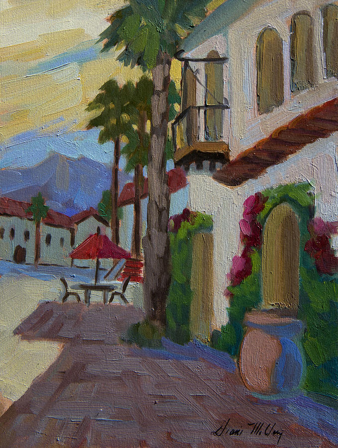 Early Morning at Old Town La Quinta Painting by Diane McClary