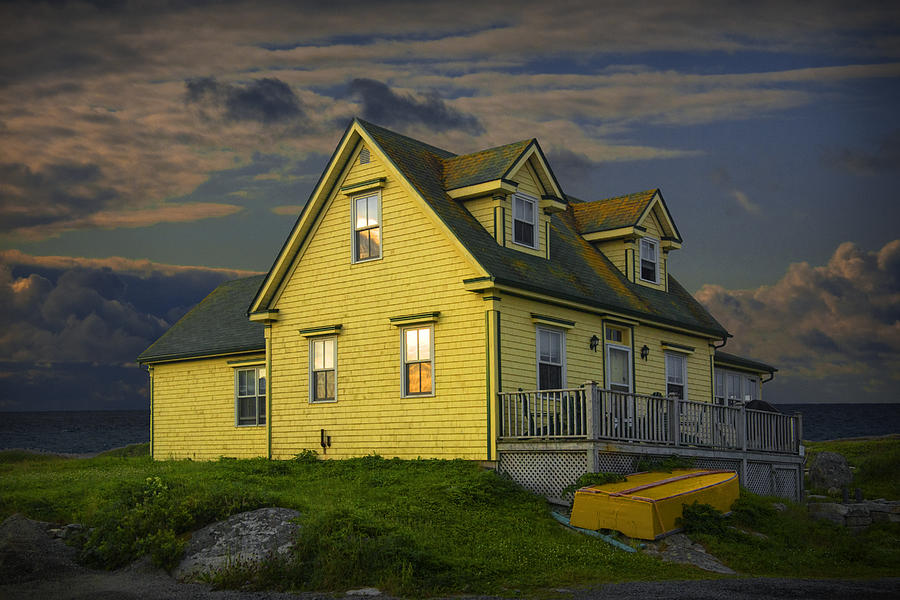 Cottage Photograph - Early Morning at Peggys Cove in Nova Scotia Canada by Randall Nyhof