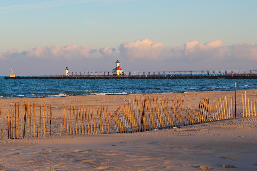 Early Morning Beach and Lighthouse Photograph by Harold Hopkins - Fine ...