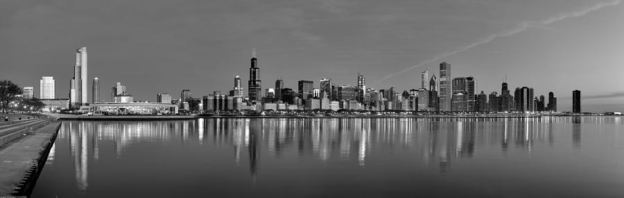 Early morning Chicago in monochrome Photograph by Georgia Clare