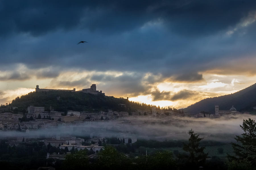 Early Morning Clouds over Assisi Photograph by Dwight Theall