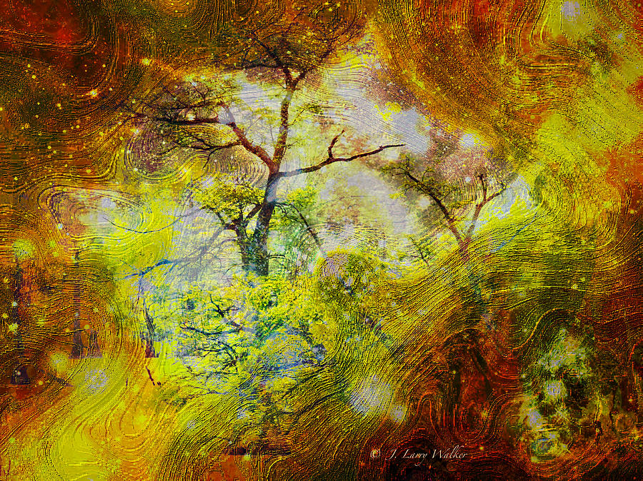 Early Morning Cypress Abstract Digital Art by J Larry Walker
