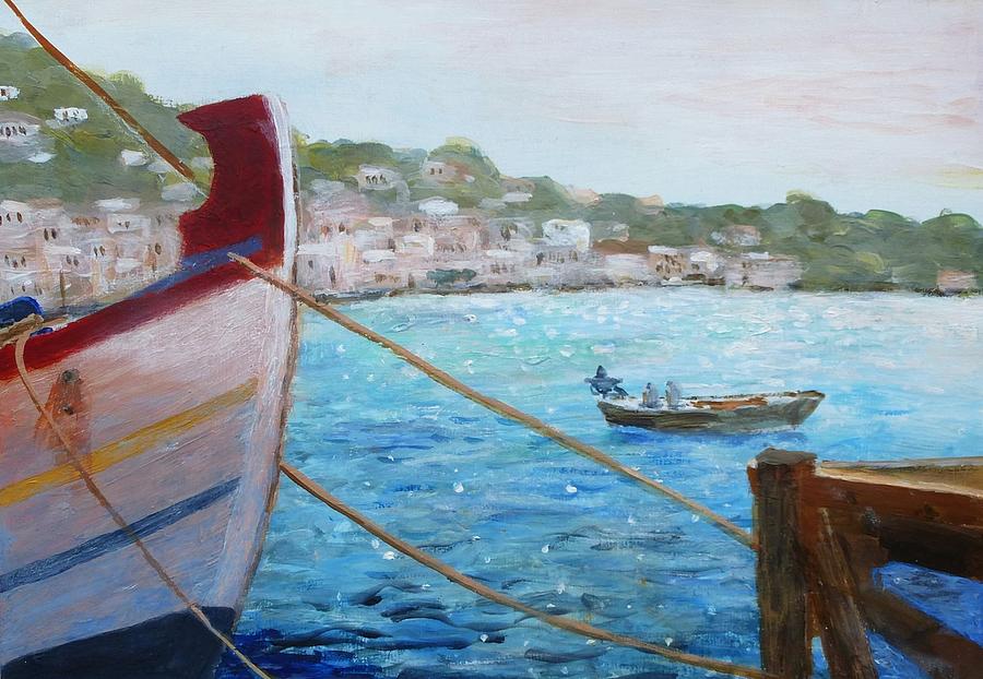 Early Morning in Leros Greece Painting by Nigel Radcliffe
