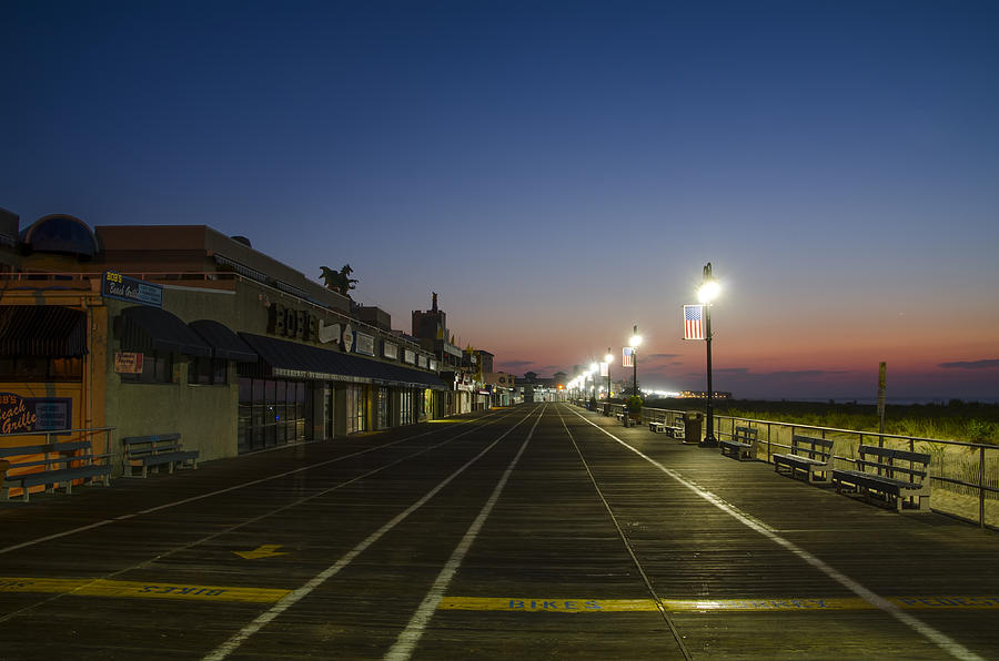 Ocean City New Jersey Sunrise on the Boardwalk by Bill Cannon