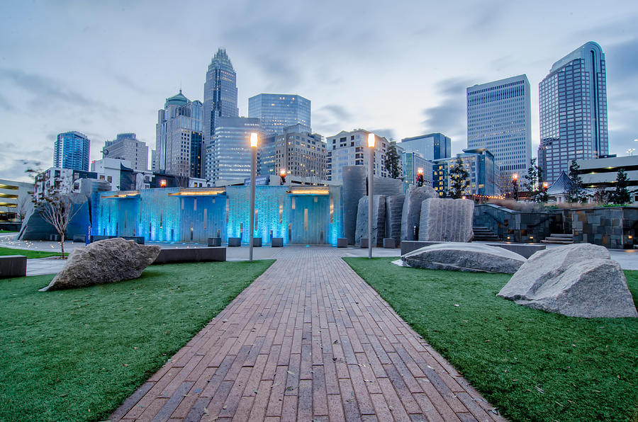 Early Morning Over Charlotte Nc Near Romare Bearden Park  Photograph by Alex Grichenko