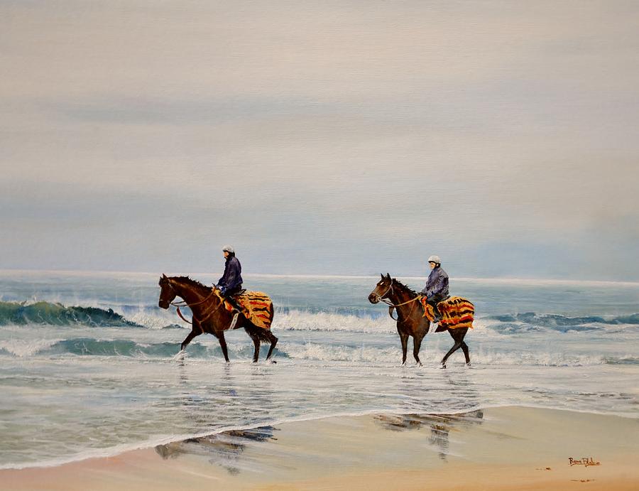 Horse Painting - Early Morning Paddle by Barry BLAKE