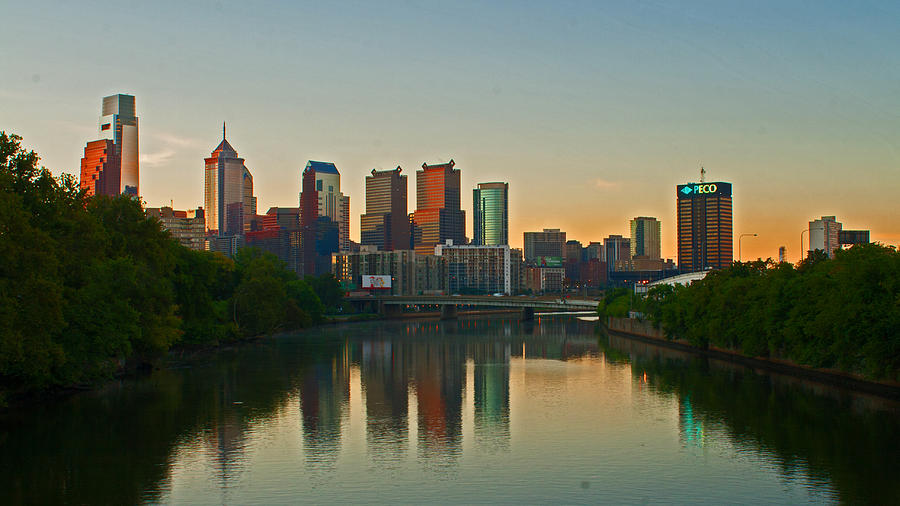 Early Morning Philadelphia Skyline Photograph by Michael Porchik