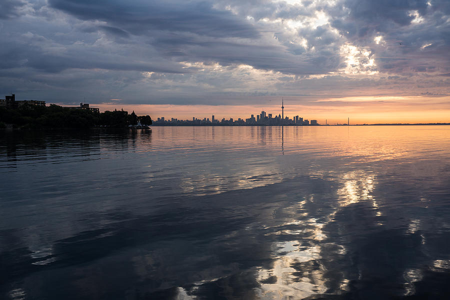 Skyscraper Photograph - Early Morning Reflections - Lake Ontario and Downtown Toronto Skyline  by Georgia Mizuleva
