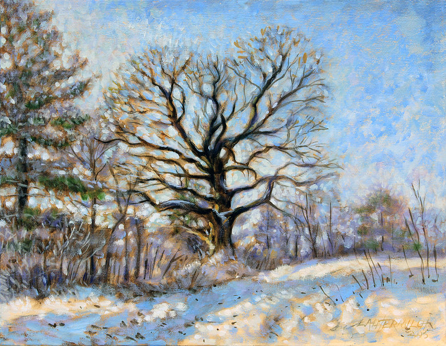 Early Morning Snowfall Painting by John Lautermilch