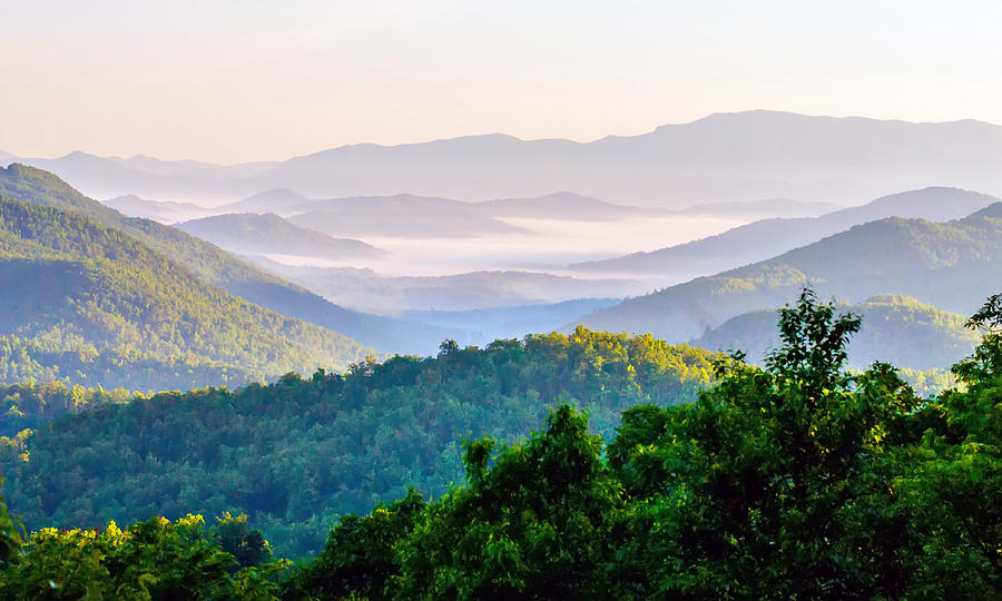 Early Morning Sunrise Over Blue Ridge Mountains Photograph by Alex Grichenko