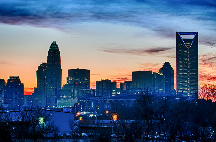 Early Morning Sunrise Over Charlotte City Skyline Downtown Photograph
