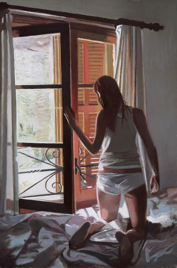 Holiday Painting - Early Morning Villa Mallorca by Gillian Furlong