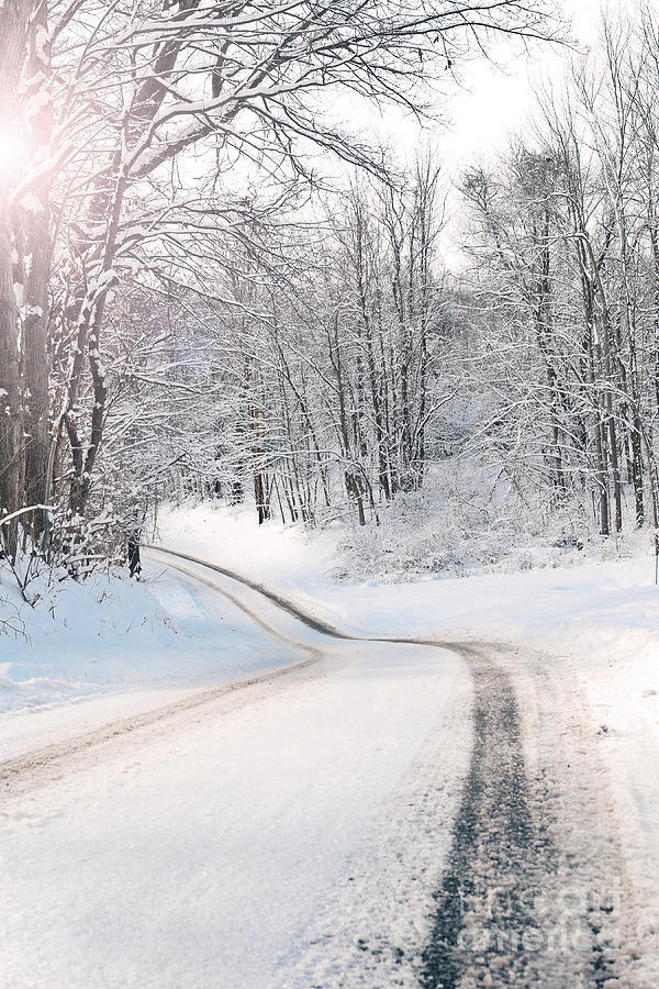 Early Morning Winter Road Photograph by Sharon Dominick - Fine Art America