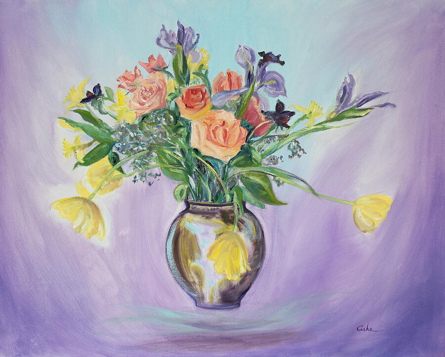 Still Life Painting - Early Spring Bouquet by Asha Carolyn Young