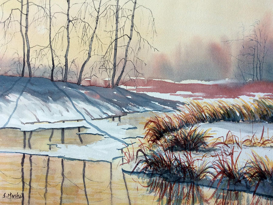 Early Spring on Strensall Common Painting by Glenn Marshall