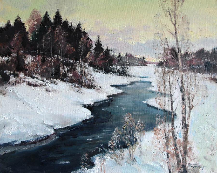 Spring Painting - Early Spring. The river by Mark Kremer