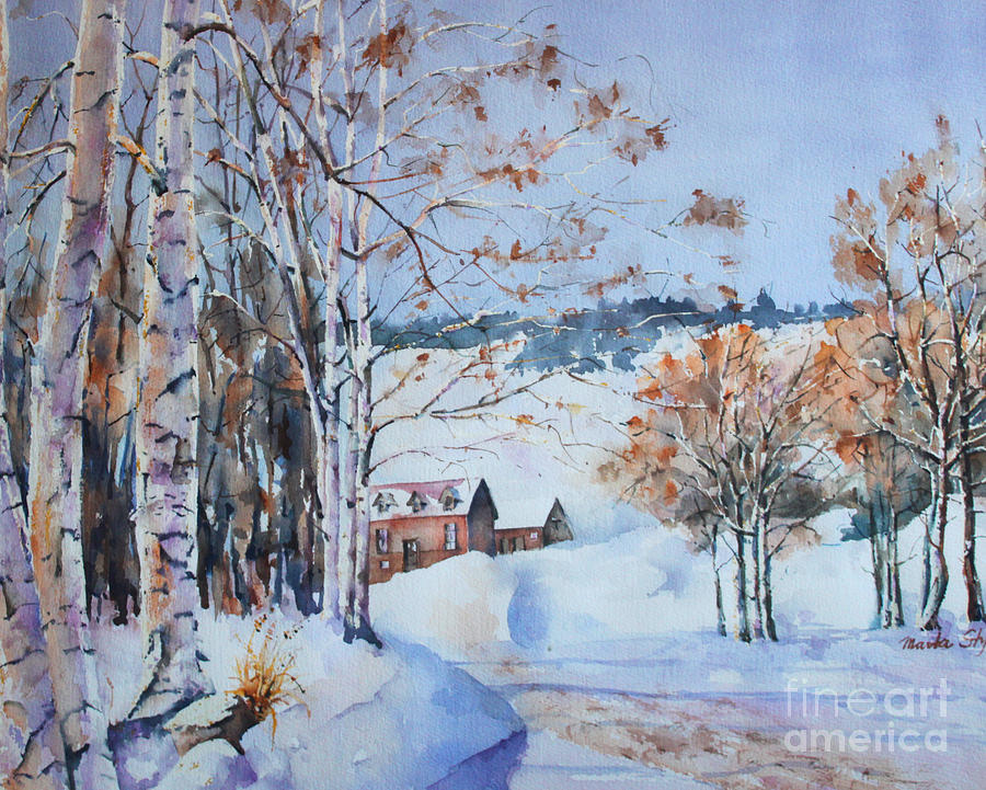 Early Winter Day Painting by Marta Styk