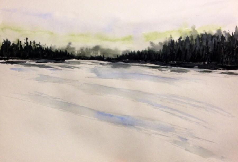 Early Winter Open Field Painting by Desmond Raymond