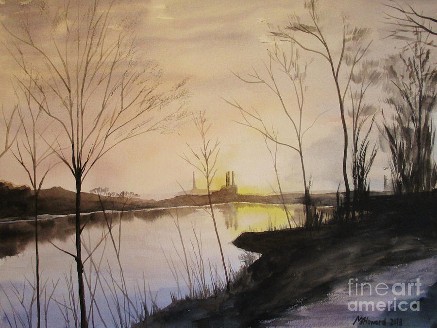 Early Winter Riverside Painting by Martin Howard