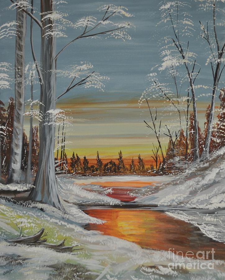 Tree Painting - Early Winter by Sally Tiska Rice