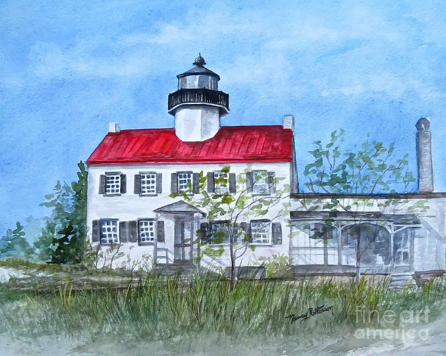 Early Years of East Point Lighthouse  Painting by Nancy Patterson