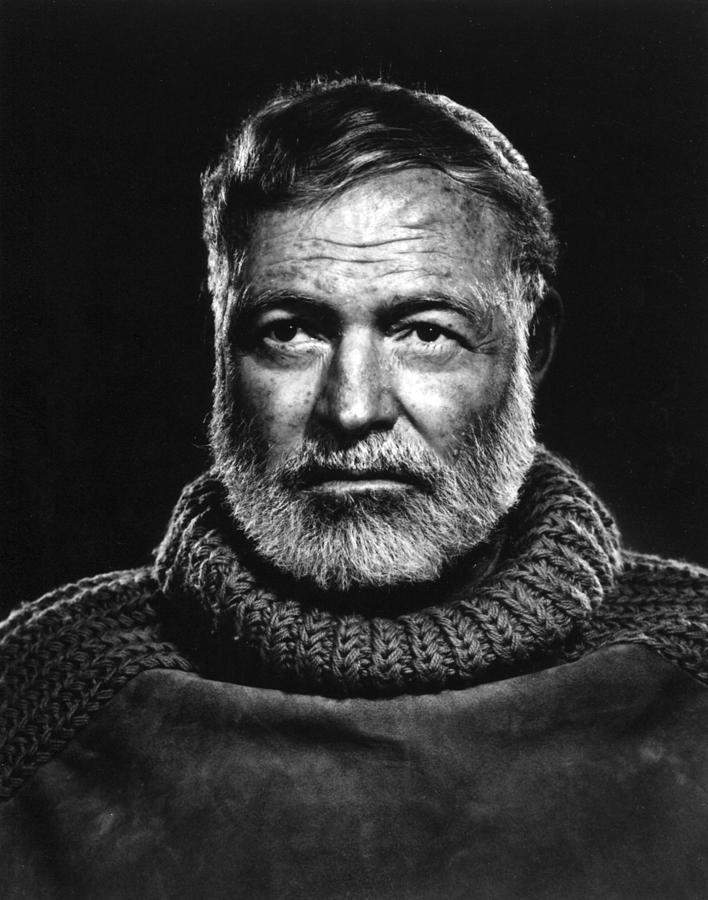 Vintage Photograph - Earnest Hemingway Close Up by Retro Images Archive