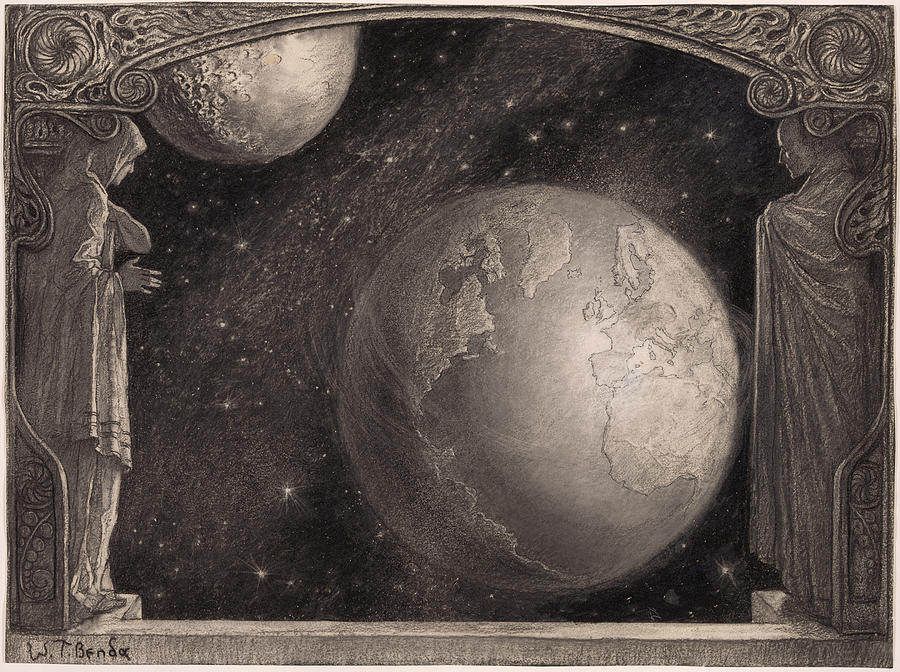 Earth And Milky Way, C1918 Drawing by Granger Earth And Milky Way, C1918 Drawing by Granger